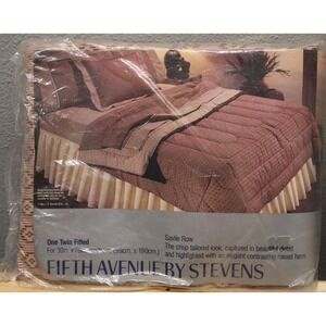 Vintage Stevens Savile Row Fifth Avenue One Twin Fitted Sheet No-Iron Percale